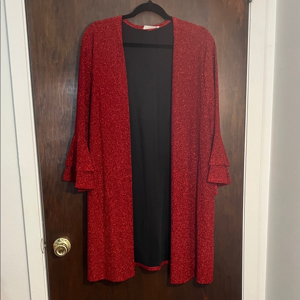 Shiny Red Cardigan